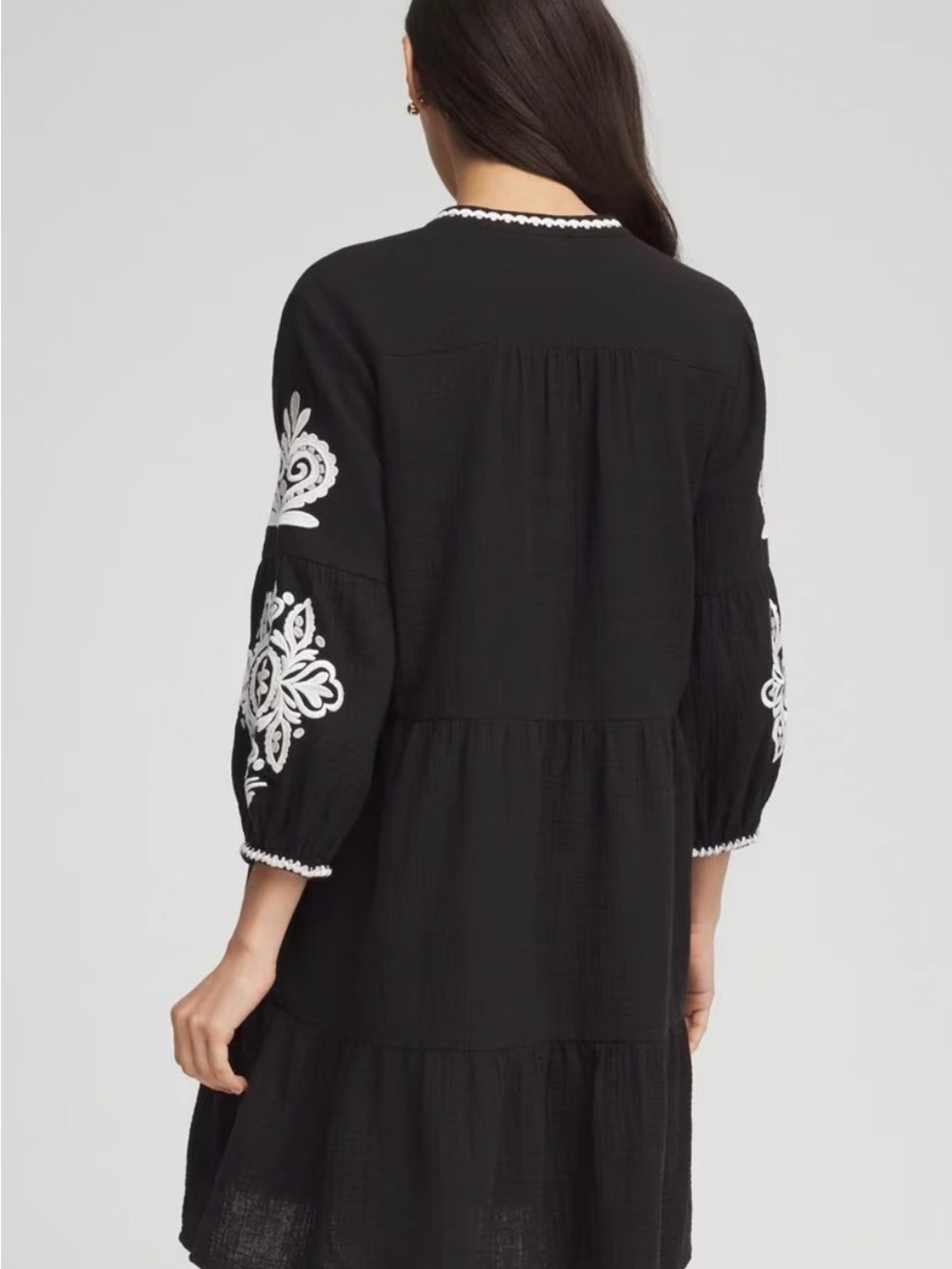 Chicos Woven Embroidered Swim Cover-Up size L - Picture 3 of 5